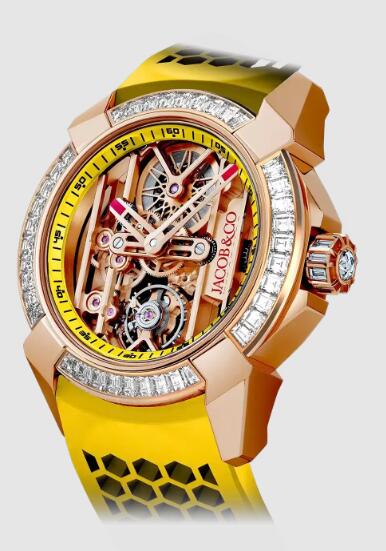 Jacob & Co Replica watch epic x baguette yellow DIAMONDS EX100.43.BA.AA.ABRUA